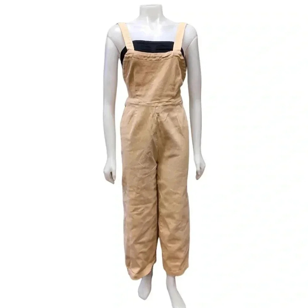 💥HOST PICK💥 Amuse Society Wide Leg Tan Overalls Jumpsuit Size Small